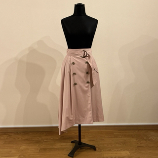 ウィルセレクション　アシンメトリートレンチスカート　ピンク　Mサイズ