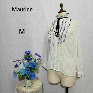 モーリスラクロア(MAURICE LACROIX)のMaurice 極上美品　長袖ブラウス　М相当　ドット柄(シャツ/ブラウス(長袖/七分))