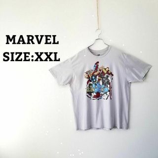 マーベル XXL Tシャツ スパイダーマン アイアンマン オーバーサイズ 灰(Tシャツ/カットソー(半袖/袖なし))