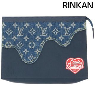 ルイヴィトン(LOUIS VUITTON)のルイヴィトン  M45961 ポシェット・ヴォワヤージュ モノグラムデニム切り替えレザークラッチバッグ メンズ MM(バッグ)