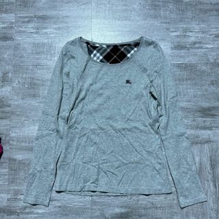 バーバリーブルーレーベル(BURBERRY BLUE LABEL)のBURBERRY BLUE LABEL ロングスリーブカットソー 38 グレー(Tシャツ(長袖/七分))