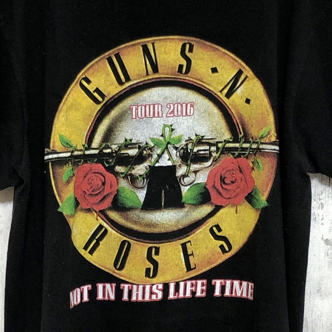 MUSIC TEE(ミュージックティー)のバンドＴシャツ　ガンズ　GUNS　アクセルローズ　サイズＭ　黒　メンズ　古着 メンズのトップス(Tシャツ/カットソー(半袖/袖なし))の商品写真