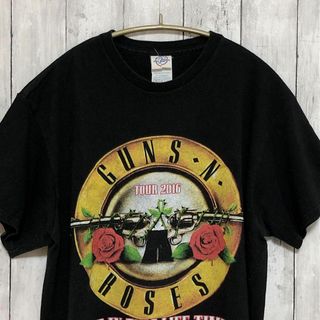 ミュージックティー(MUSIC TEE)のバンドＴシャツ　ガンズ　GUNS　アクセルローズ　サイズＭ　黒　メンズ　古着(Tシャツ/カットソー(半袖/袖なし))