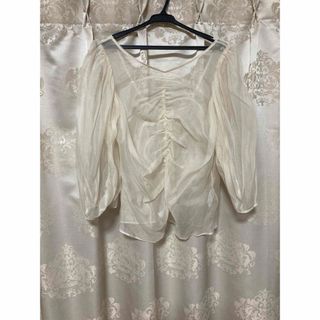 ウーア(Uhr)の【新品未使用】Uhr Sheer Gathered Blouse(カットソー(半袖/袖なし))