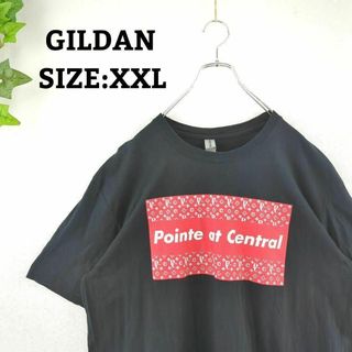 Tシャツ US古着 XXL ビッグプリント ブラック ビッグシルエット 半袖(Tシャツ/カットソー(半袖/袖なし))