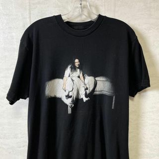 ミュージックティー(MUSIC TEE)の正規品　コピーライトあり　ビリーアイリッシュ　サイズＬ　黒ブラック　メンズ　古着(Tシャツ/カットソー(半袖/袖なし))