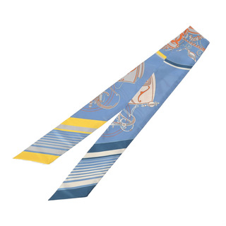 エルメス(Hermes)のエルメス  ツイリー EX LIBRIS MARB スカーフ ブルーモアイ(バンダナ/スカーフ)