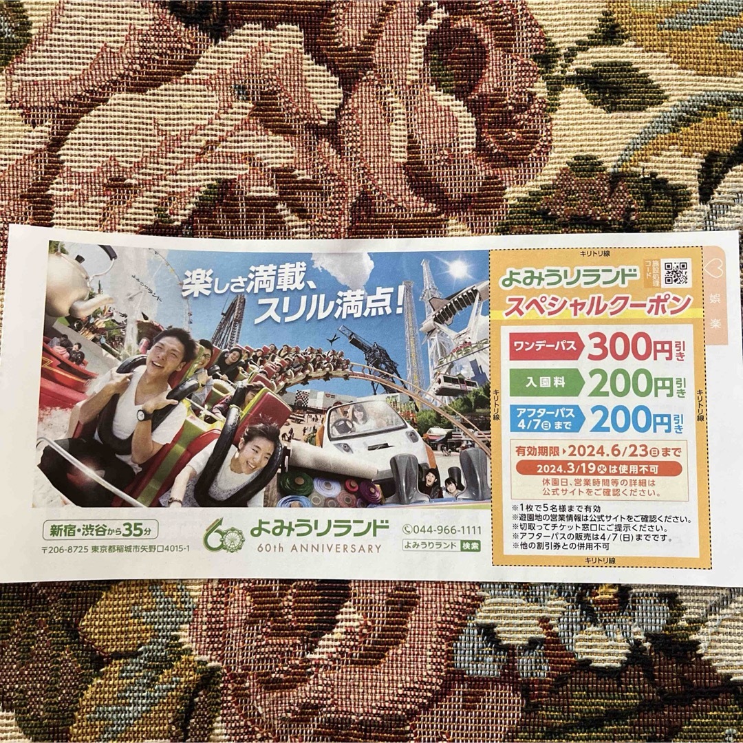 よみうりランド　スペシャル　クーポン チケットの優待券/割引券(その他)の商品写真