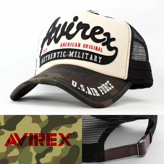 アヴィレックス(AVIREX)のメッシュキャップ 帽子 AVIREX アーミー カモフラ 18415700-36(キャップ)