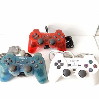 ps2 純正コントローラー　ブルー　クリムゾンレッド　ホワイト　美品　セット