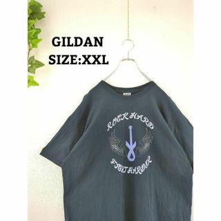 輸入 Tシャツ US古着 XXL オーバーサイズ ビッグプリント 黒 半袖(Tシャツ/カットソー(半袖/袖なし))