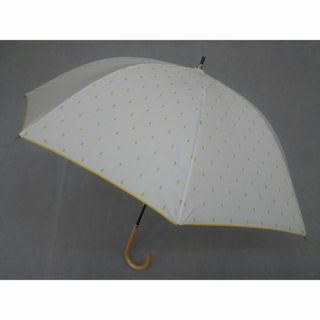 晴雨兼用傘　日傘　長傘　手開き　スイスドット　ホワイト　新品(傘)