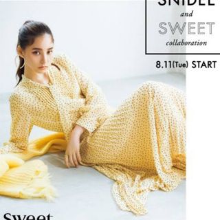 スナイデル(SNIDEL)の新木優子着用　スナイデルSNIDEL　ボウタイドットシアーワンピース(ロングワンピース/マキシワンピース)