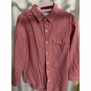 メンズ　Tシャツ　長袖　ピンク色　水玉　ドット(Tシャツ/カットソー(半袖/袖なし))