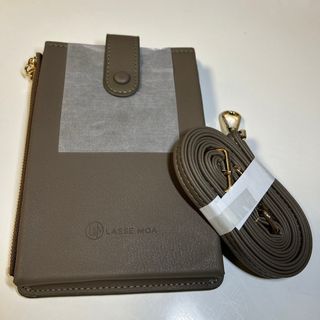 スマホポーチ　アッシュグレー　スマホショルダー キャッシュレス 鞄(その他)