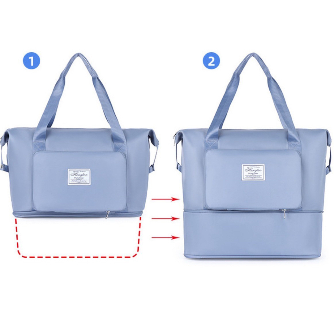 トラベルバッグ 三段階変化 大容量 ブラックトートバッグ 撥水加工 肩掛け レディースのバッグ(トートバッグ)の商品写真