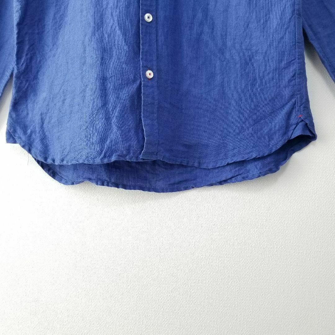 ダンガリーシャツ M コットン ブルー 青 ブラウス トップス 胸ポケット メンズのトップス(Tシャツ/カットソー(半袖/袖なし))の商品写真
