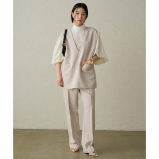 【ベージュ】【Loungedress】ベストセットアップ