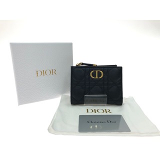 ▼▼Christian Dior ディオール 二つ折り財布 Dior Caro ダリアウォレット カナージュ   S5173UWHC ブラック(財布)