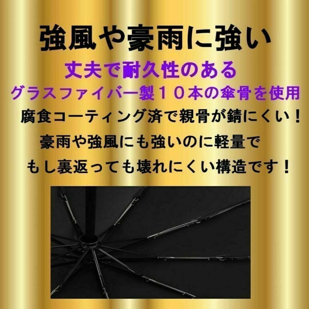 ネイビー　折りたたみ傘 晴雨兼用 折りたたみ ワンタッチ自動開閉 撥水加工 メンズのファッション小物(傘)の商品写真