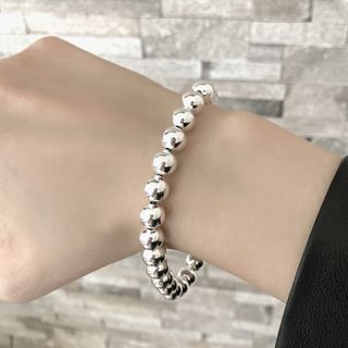 ZARA - ★新品★ 8mm ボールチェーン シルバー 925コーティング ブレスレット