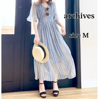 archives - 【未使用】archives アルシーヴWEB限定 花柄シャーリングワンピース M