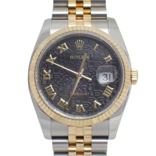 ロレックス(ROLEX)の【保証書付】ロレックス 116233 デイトジャスト 36 YG/SS ランダム番 自動巻き 腕時計 コンピューター 文字盤 ジュビリーブレスレット 2006年2月購入 ブラック シルバー メンズ 40601116168【中古】【アラモード】(腕時計(アナログ))