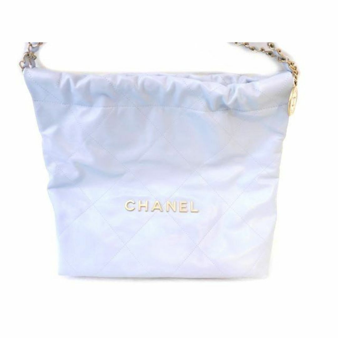 CHANEL(シャネル)の美品 シャネル ■ シャネル22 スモールトートバッグ AS3260 カーフ レディース ショルダーバッグ 薄めブルー系 □ CHANEL 6D ニマニ100 レディースのバッグ(ショルダーバッグ)の商品写真