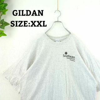 Tシャツ US古着 2XL オーバーサイズ シンプル グレー 灰色 半袖(Tシャツ/カットソー(半袖/袖なし))