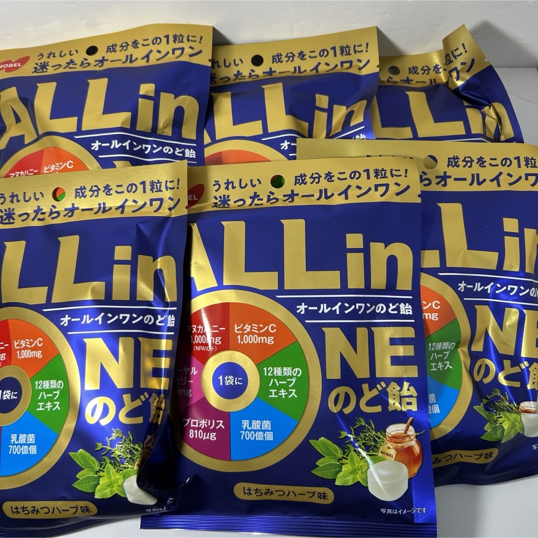 オールインワン のど飴 6個セット 食品/飲料/酒の食品(菓子/デザート)の商品写真