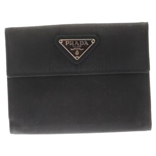 プラダ(PRADA)のPRADA プラダ トライアングルロゴ ウォレット 財布 ブラック(折り財布)