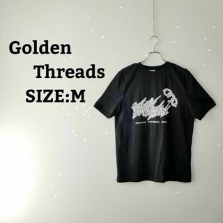 Golden Threads Tシャツ M ブラック 黒 夏 輸入 プリント(Tシャツ/カットソー(半袖/袖なし))