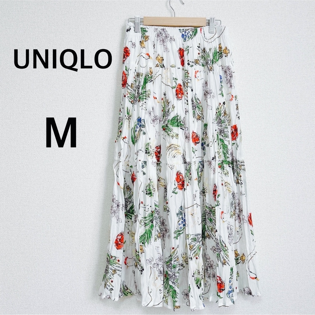 UNIQLO(ユニクロ)のUNIQLO ユニクロ　ロングスカート　フレアスカート　花柄　総柄　夏　Ｍ レディースのスカート(ロングスカート)の商品写真