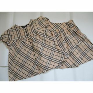 バーバリー(BURBERRY)の子供服 バーバリー 麻混トップス＆スカート 140A 三陽商会 美品 春夏(ドレス/フォーマル)