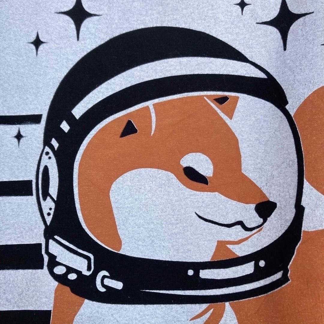 USA古着　ニカラグア製　ミームプリントTシャツ　ワンワンT　宇宙飛行芝犬　XL メンズのトップス(Tシャツ/カットソー(半袖/袖なし))の商品写真