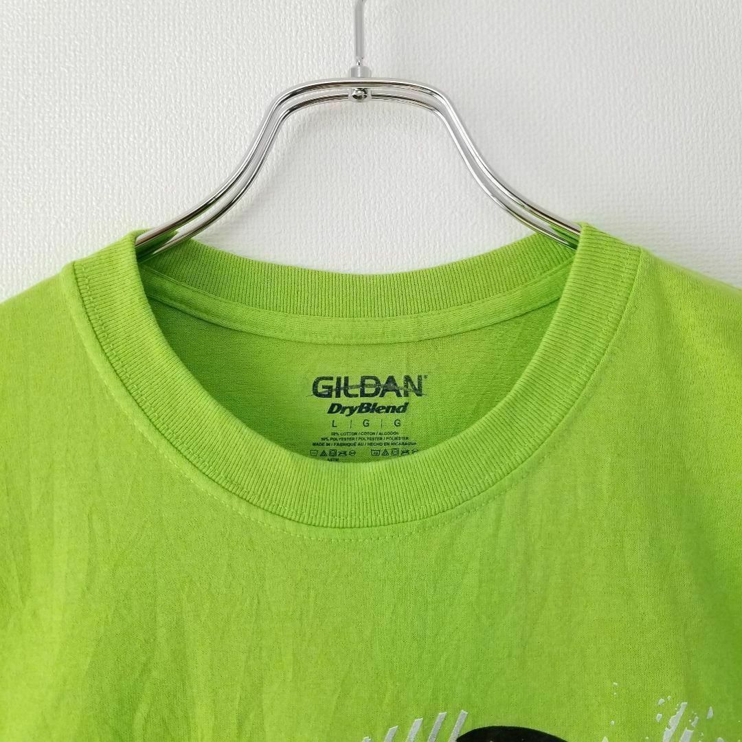 GILDAN LL オーバーサイズ 半袖 Tシャツ 古着 イエローグリーン 黄緑 メンズのトップス(Tシャツ/カットソー(半袖/袖なし))の商品写真