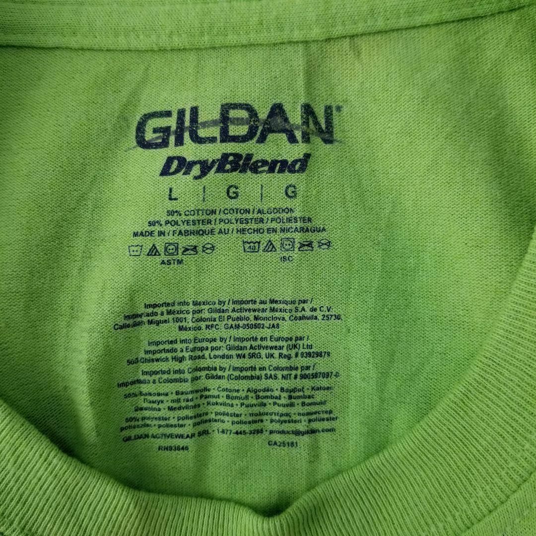 GILDAN LL オーバーサイズ 半袖 Tシャツ 古着 イエローグリーン 黄緑 メンズのトップス(Tシャツ/カットソー(半袖/袖なし))の商品写真