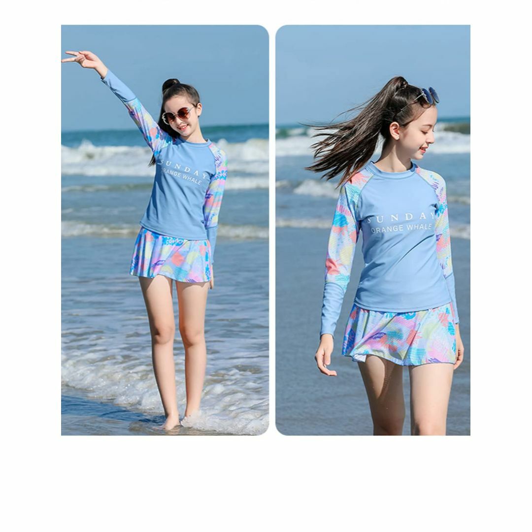 [AILAYRI] キッズ 水着 女の子 セパレート水着 2点セット 子供 ジュ キッズ/ベビー/マタニティのベビー服(~85cm)(その他)の商品写真