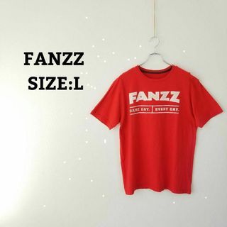 FANZZ Tシャツ 半袖 L 赤 レッド オーバーサイズ 輸入 プリント 夏(Tシャツ/カットソー(半袖/袖なし))