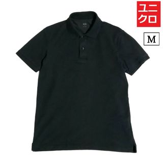 ユニクロ(UNIQLO)のユニクロ　ドライカノコポロシャツ　鹿の子　UNIQLO　メンズ　М　黒　ブラック(ポロシャツ)