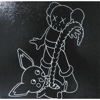 companion vs pikachu 現代アート　kaws(絵画/タペストリー)