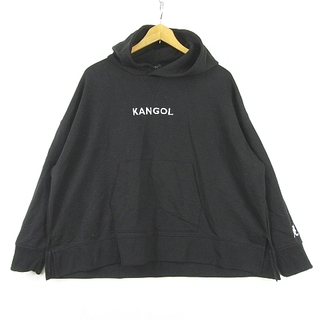 カンゴール(KANGOL)のカンゴール KANGOL パーカー プルオーバー 長袖 綿 ブラック ロゴ(トレーナー/スウェット)