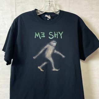 アニマルロゴ　サイズＭ　半袖Ｔシャツ　黒ブラック　メンズ　古着　コットンシャツ(Tシャツ/カットソー(半袖/袖なし))