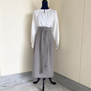 467 シンプル　エプロン　アンティーク　ヴィンテージ　ハンドメイド　ナチュラル(その他)