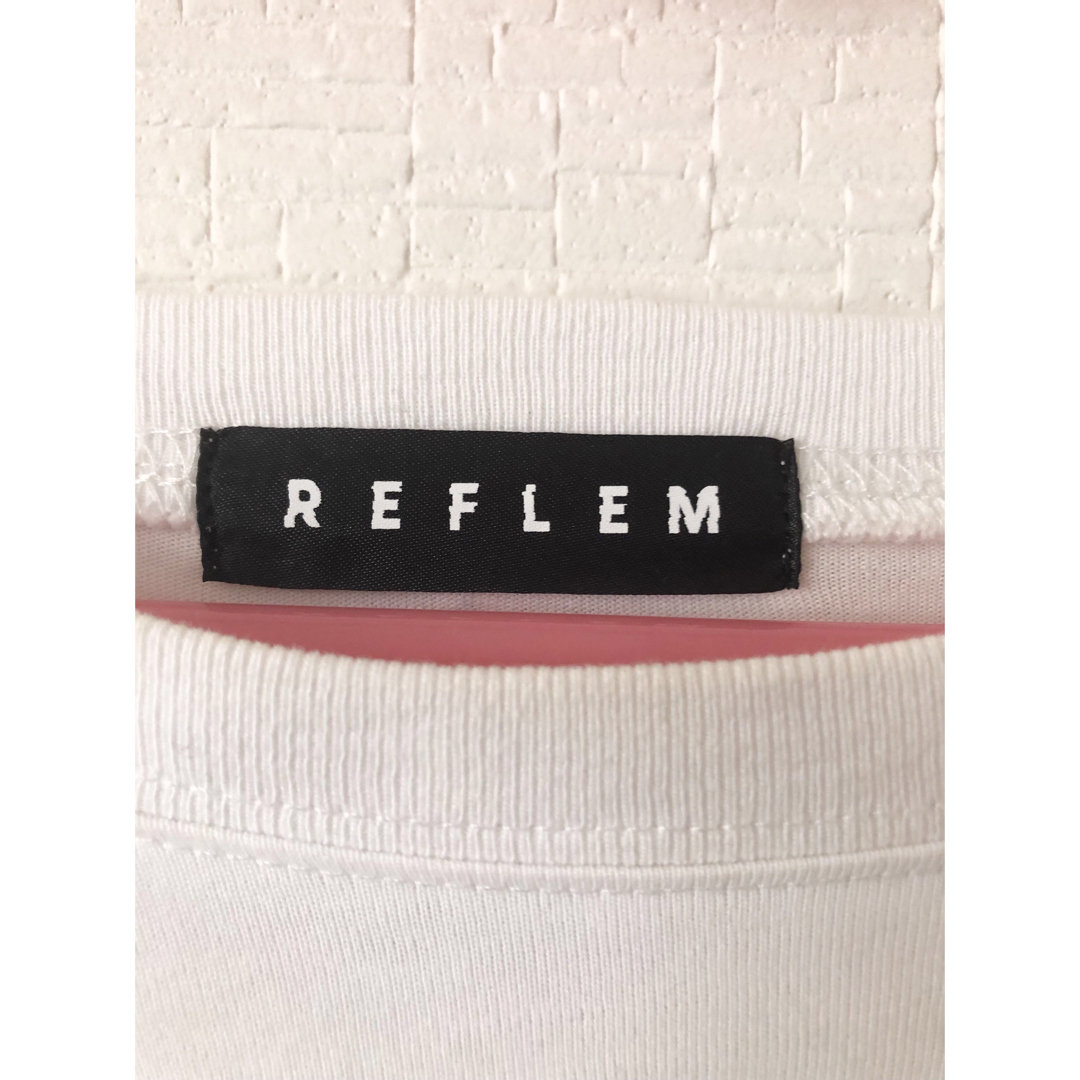 REFLEM(レフレム)のREFLEM レフレム サイド ジップ プリント カットソー Tシャツ ホワイト レディースのトップス(Tシャツ(長袖/七分))の商品写真