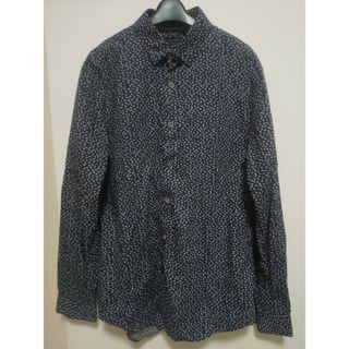 ザラ(ZARA)のZARA MAN ザラ フラワー柄スリムフィットシャツ ネイビー L(シャツ)