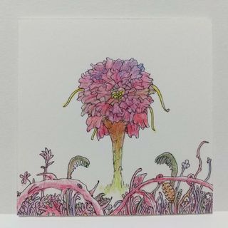 オリジナルイラスト 手描きイラスト 花 ハンドメイド インテリア 絵 色鉛筆(アート/写真)