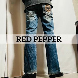 REDPEPPER - 韓国製 Archive 00s RED PEPPER ダメージフレアデニムパンツ