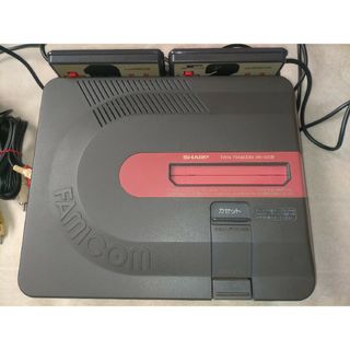 ツインファミコン　シャープ　ブラック本体セット　箱付(家庭用ゲーム機本体)