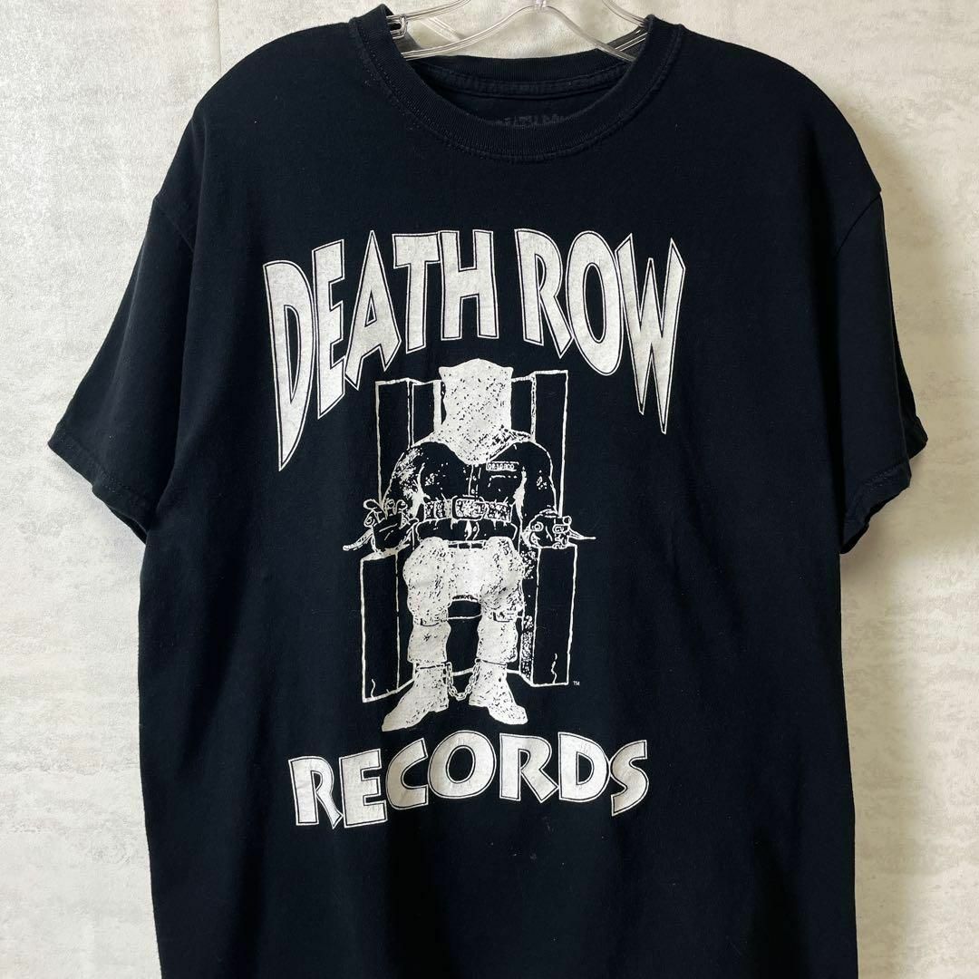 MUSIC TEE(ミュージックティー)のデスローレコード　半袖Ｔシャツ　オーバーサイズＬ　黒ブラック　メンズ　古着 メンズのトップス(Tシャツ/カットソー(半袖/袖なし))の商品写真